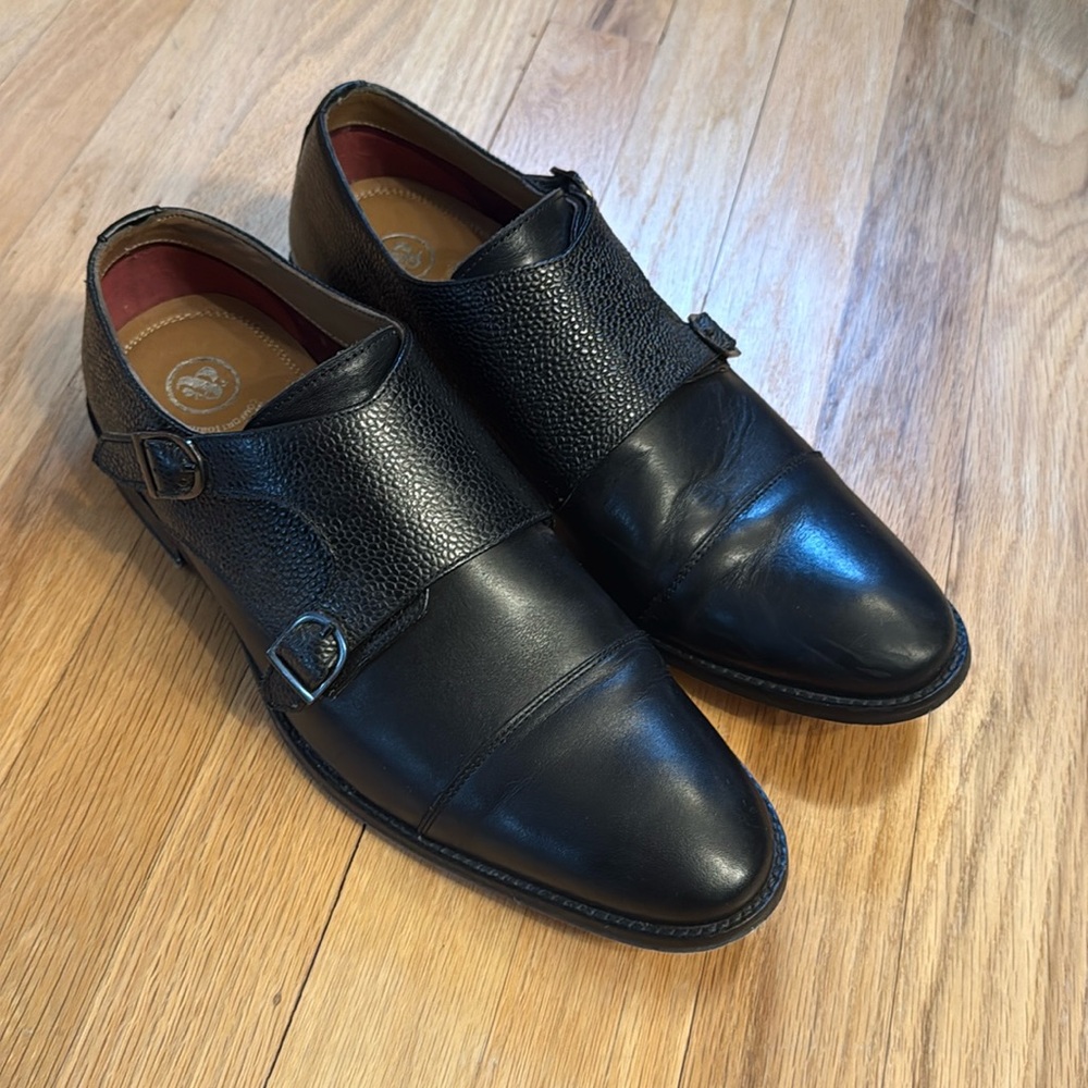 Thomas & Vine Leather Calvin Double Monk Strap Dress Shoes